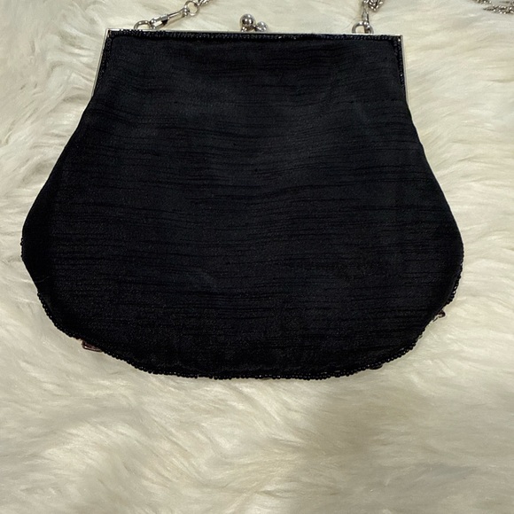 Vintage Sasha Colorful Floral Beaded Clutch with Metallic Strap Evening Bag - Picture 2 of 9